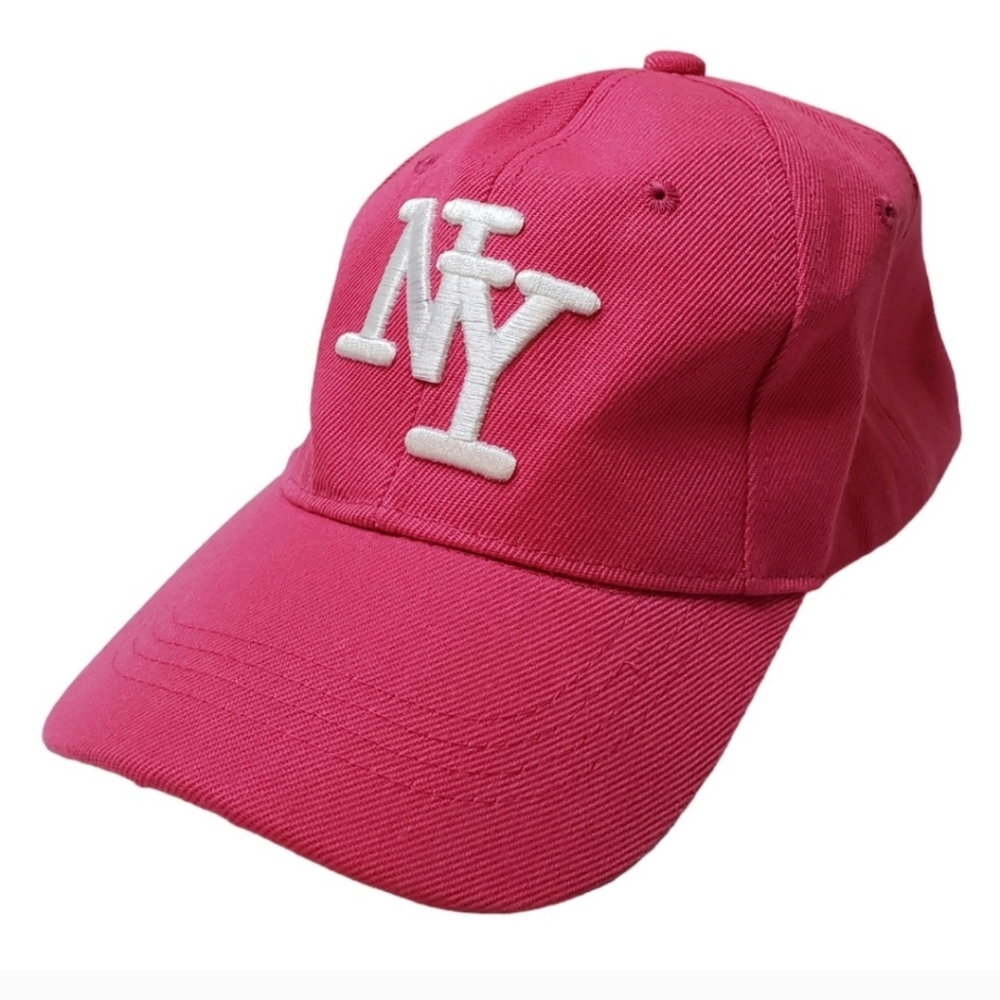 NY Embroidered Pink Baseball Cap